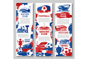 Vector banners for soccer or football game club