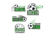 Vector icons for soccer league football tournament