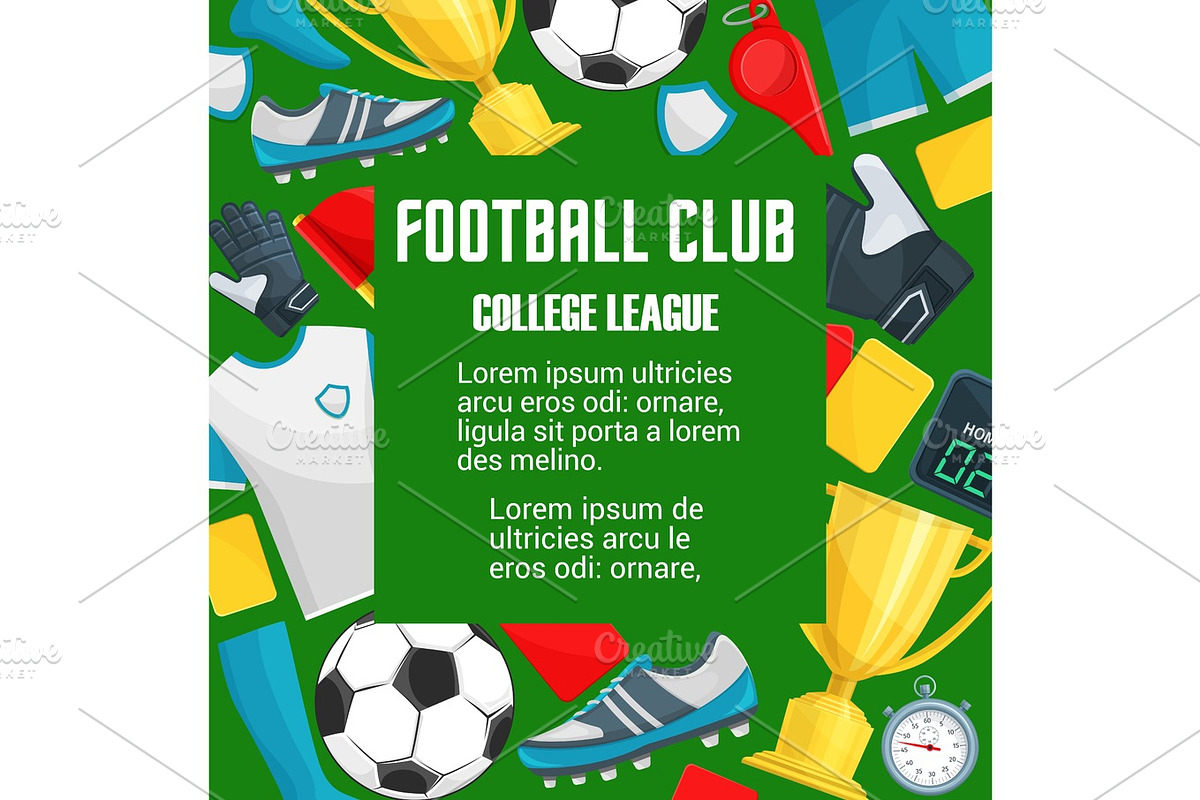 Vector poster for soccer college league club in Illustrations - product preview 8