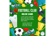 Vector poster for soccer college league club