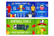 Vector tickets template for soccer football cup