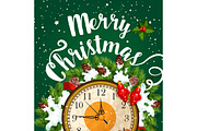 Merry Christmas holiday vector greeting card