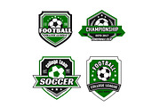 Vector icons for soccer college team championship
