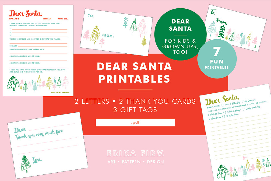 Dear Santa Letter & Thank You in Card Templates - product preview 8