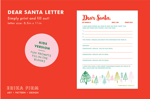 Dear Santa Letter & Thank You in Card Templates - product preview 1