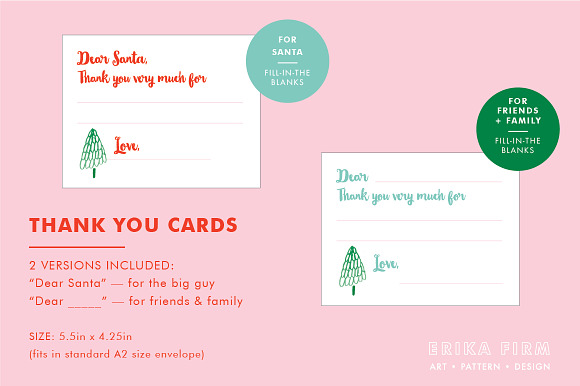 Dear Santa Letter & Thank You in Card Templates - product preview 3