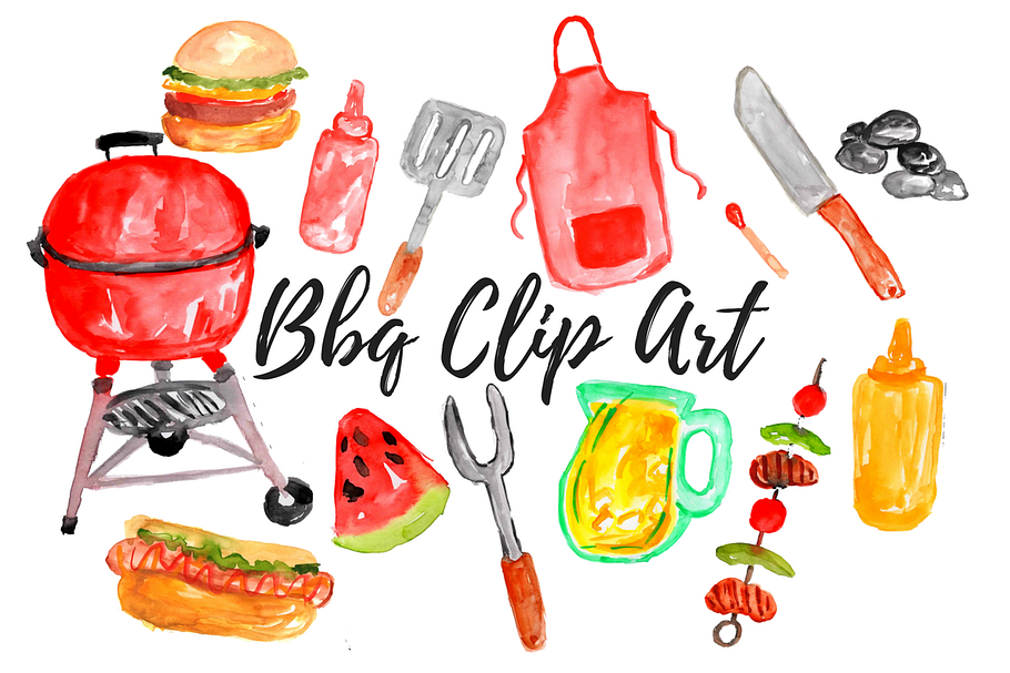 BBQ clip art in Illustrations - product preview 8