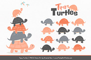 Peach & Pewter Turtle Stack Clipart