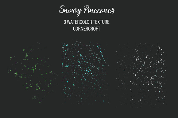 Snowy Pine Cones Watercolor Clipart in Illustrations - product preview 4