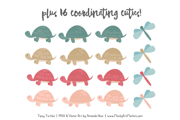Soft Christmas Turtle Stack Clipart in Illustrations - product preview 3