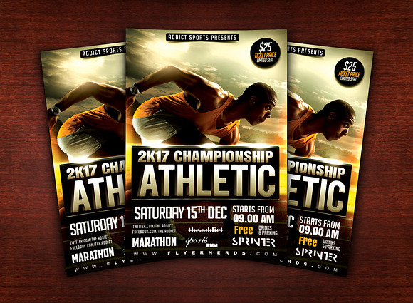 Athletic 2K18 Championships Sports in Flyer Templates - product preview 1