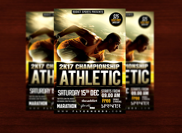 Athletic 2K18 Championships Sports in Flyer Templates - product preview 2