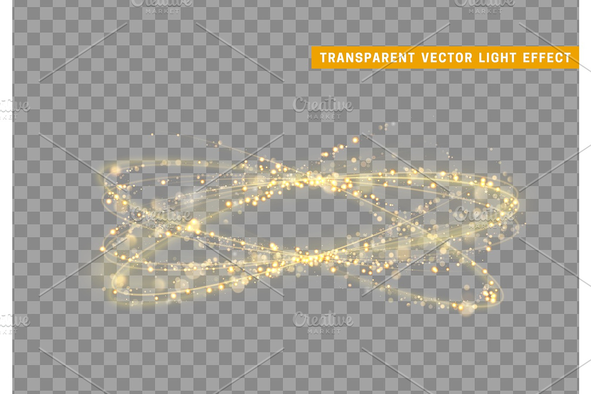 Magic light effect. Stardust golden glitter. Sparkle star dust vector illustration in Patterns - product preview 8