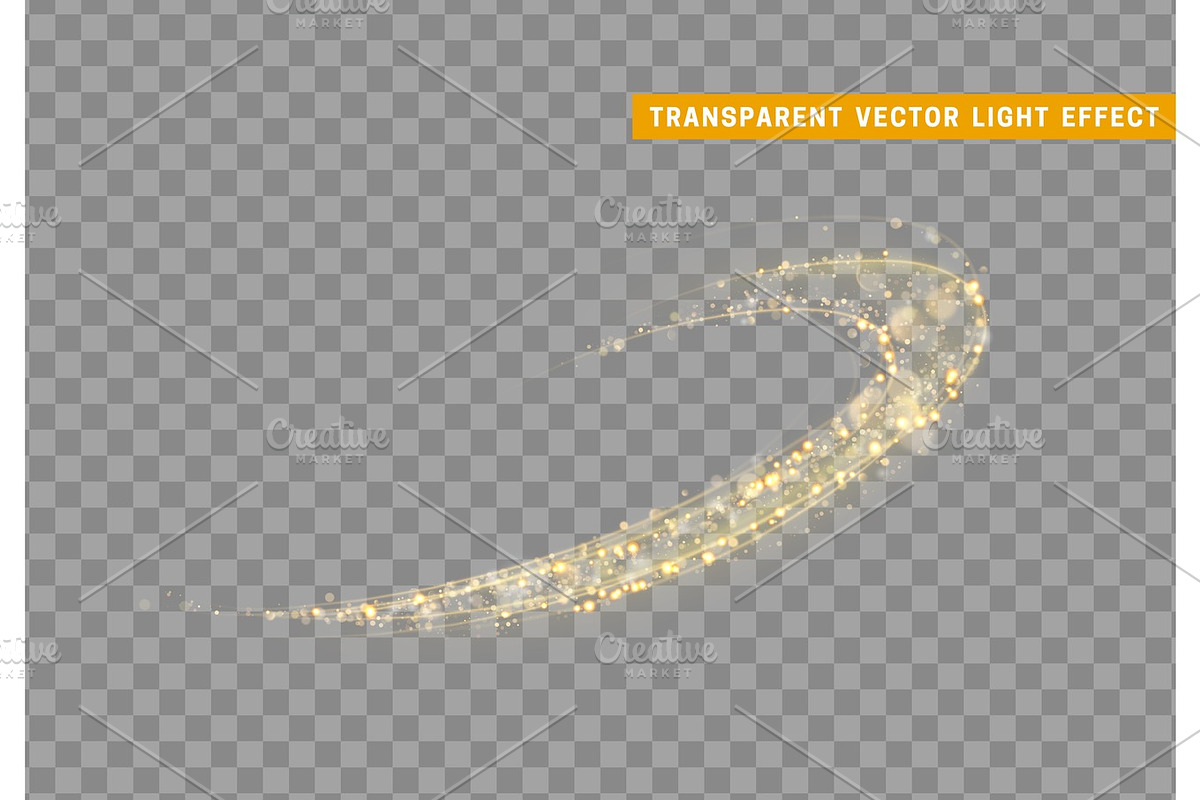 Magic light effect. Stardust golden glitter. Sparkle star dust vector illustration in Patterns - product preview 8