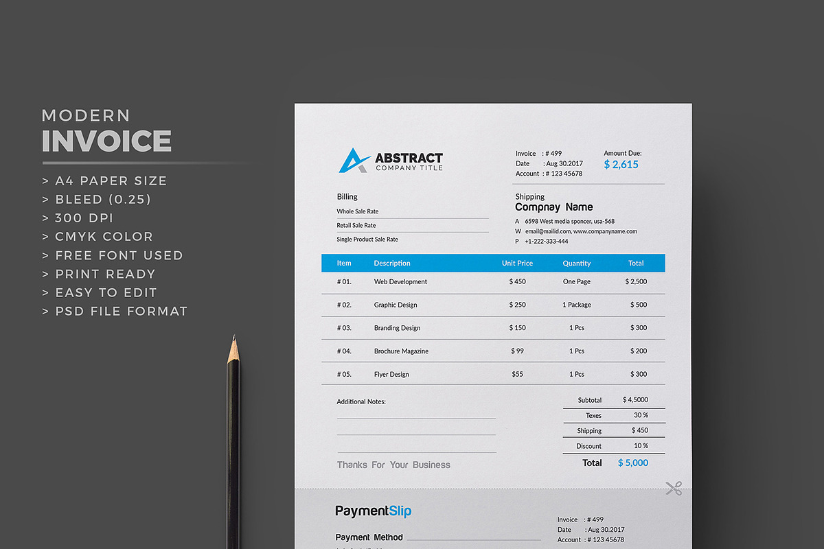 Modern Invoice in Stationery Templates - product preview 8