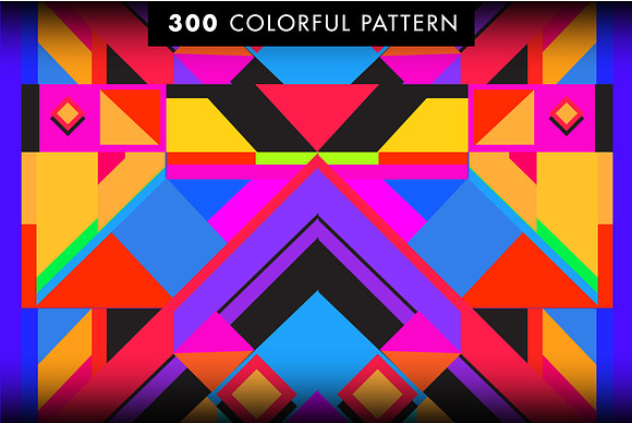 300 Colorful Retro Geometric Pattern in Patterns - product preview 2