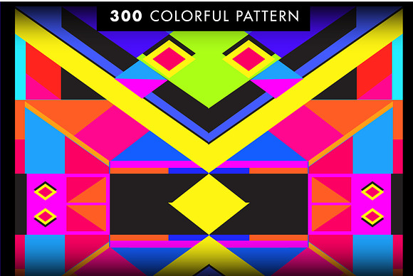 300 Colorful Retro Geometric Pattern in Patterns - product preview 4