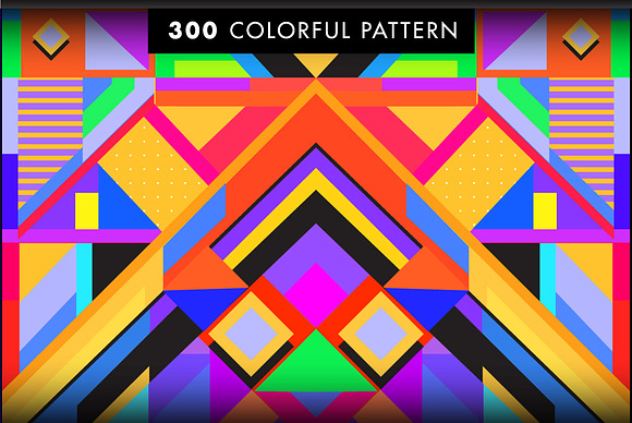 300 Colorful Retro Geometric Pattern in Patterns - product preview 6