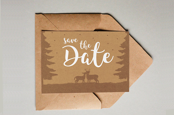 Rustic Deer Save The Date Template in Wedding Templates - product preview 1