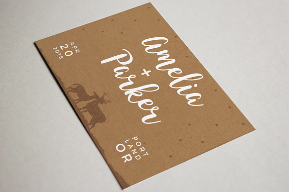 Rustic Deer Save The Date Template in Wedding Templates - product preview 2