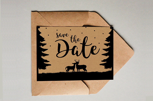 Rustic Deer Save The Date Template in Wedding Templates - product preview 3