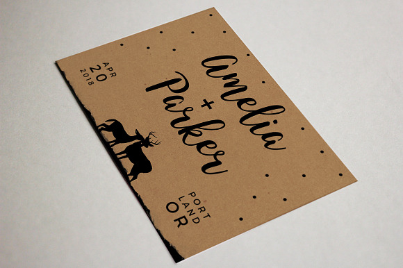 Rustic Deer Save The Date Template in Wedding Templates - product preview 4