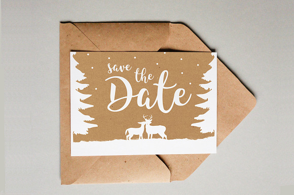 Rustic Deer Save The Date Template in Wedding Templates - product preview 5