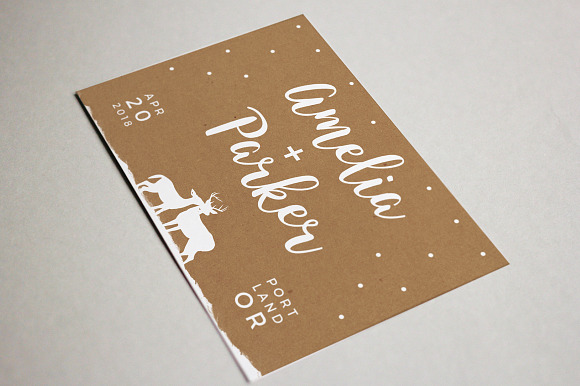 Rustic Deer Save The Date Template in Wedding Templates - product preview 6