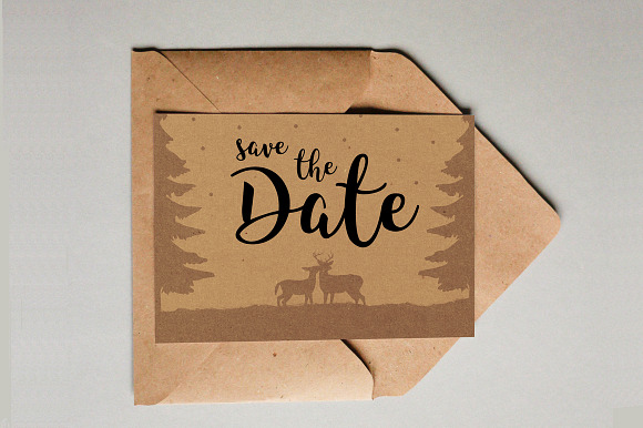 Rustic Deer Save The Date Template in Wedding Templates - product preview 7