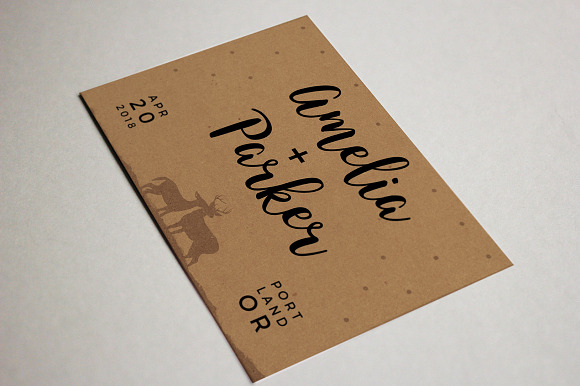 Rustic Deer Save The Date Template in Wedding Templates - product preview 8