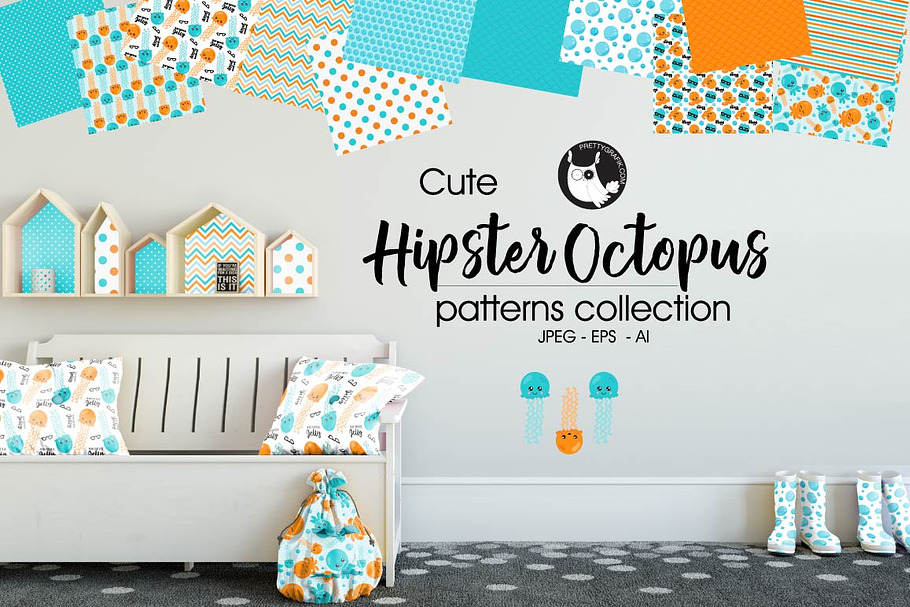 HIPSTER OCTOPUS Pattern collection in Patterns - product preview 8