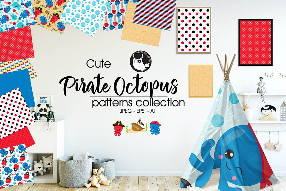 PIRATE OCTOPUS Pattern collection in Patterns - product preview 8