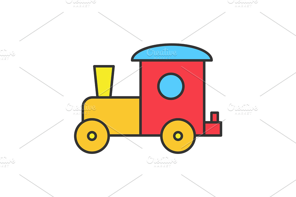 Toy train color icon in Graphics - product preview 8