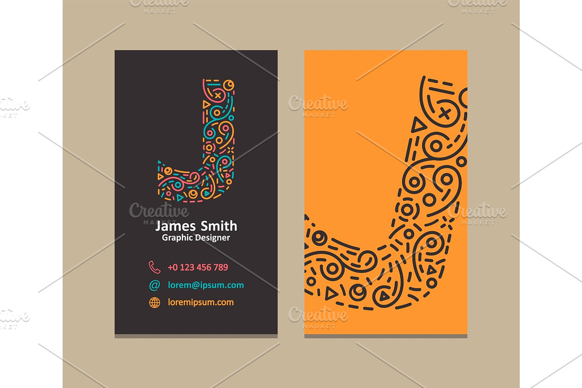 Letter J Logo Business card in Illustrations - product preview 8