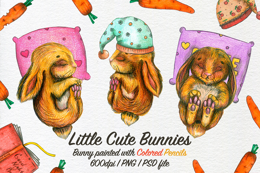 Little Cute Bunnies in Illustrations - product preview 8
