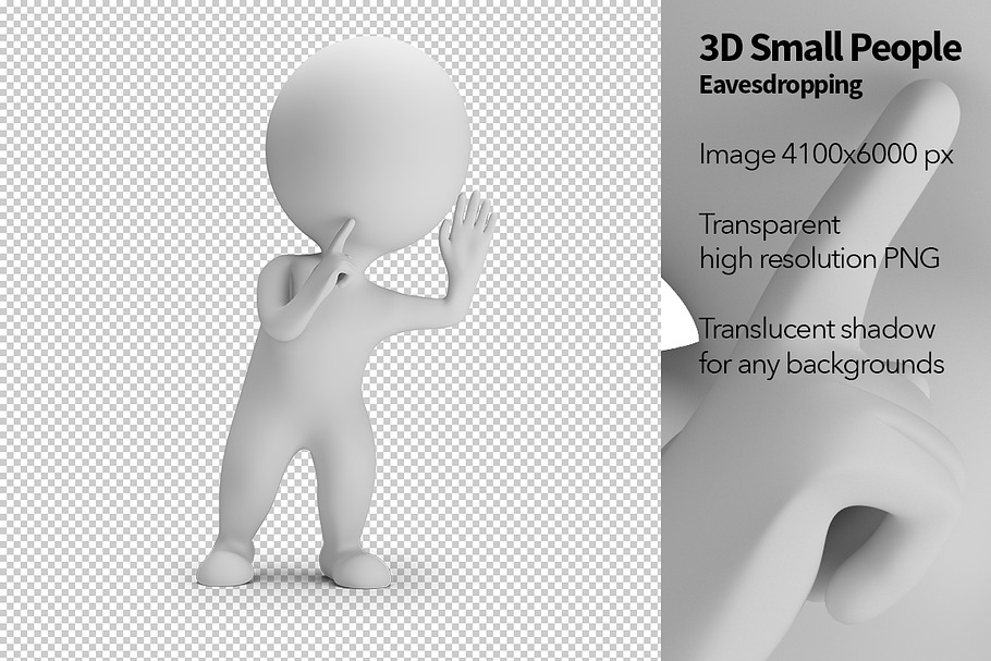 3D Small People - Eavesdropping in Illustrations - product preview 8