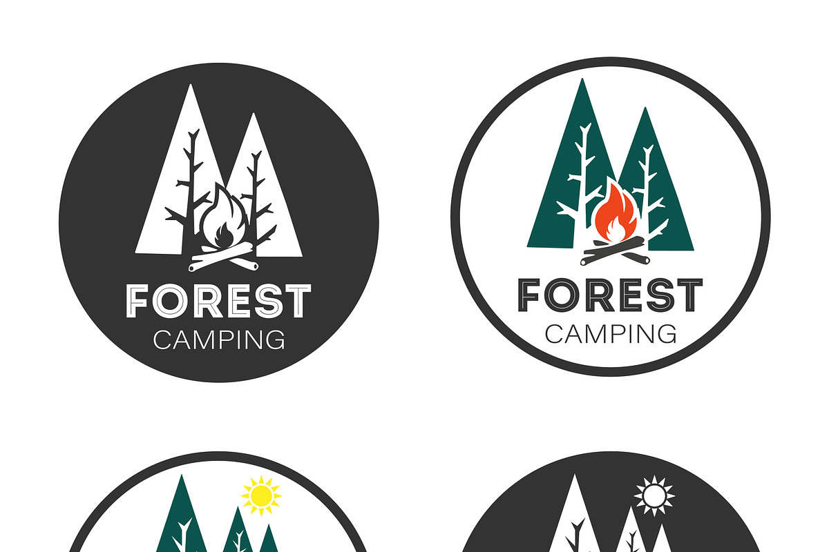 Logo Forest camping in Graphics - product preview 8