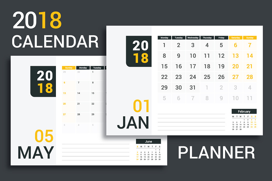 2018 Calendar and Planner in Graphics - product preview 8