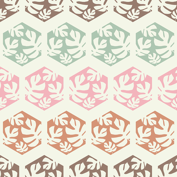 Monstera leaves in the hexagon. in Patterns - product preview 2