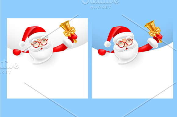 Cartoon Santa and signboards in Illustrations - product preview 1