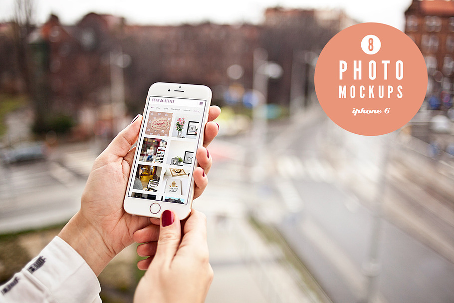 iPhone 6 in the city - 8 mockups