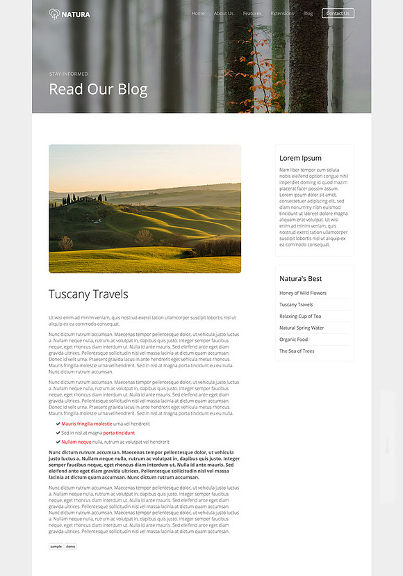 Hot Natura in Joomla Themes - product preview 7