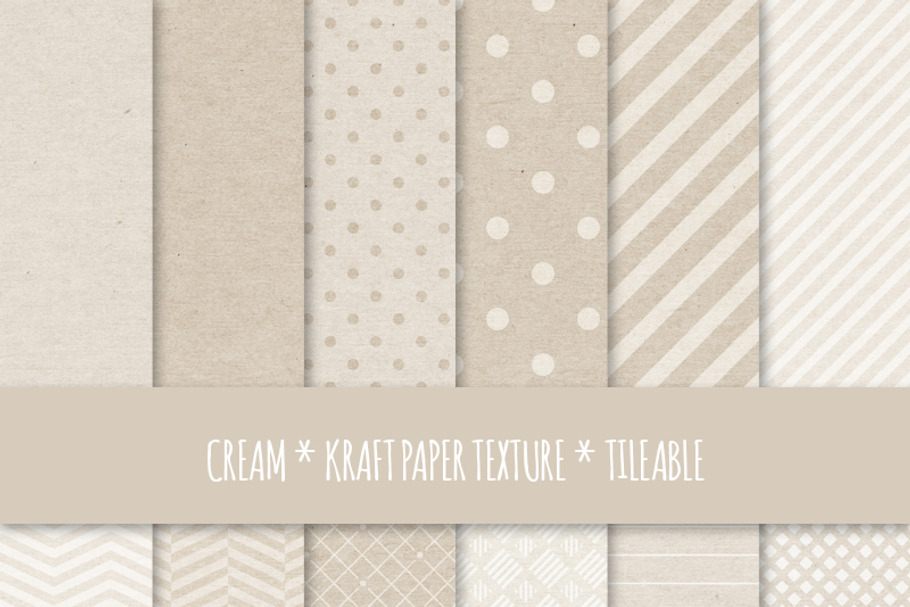 Cream Kraft Paper Seamless Patterns