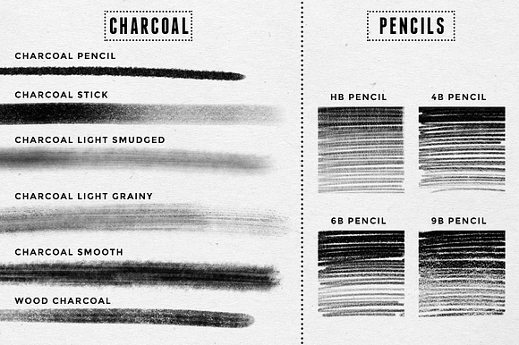 Pencil & charcoal Procreate brushes in Photoshop Brushes - product preview 2