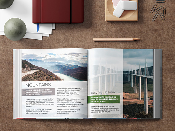 Square Book Mockup in Print Mockups - product preview 3