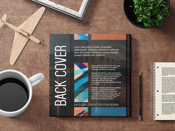 Square Book Mockup in Print Mockups - product preview 7