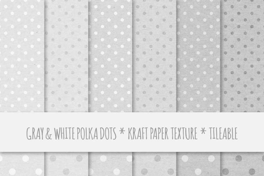 Gray Polka Dots Seamless Patterns