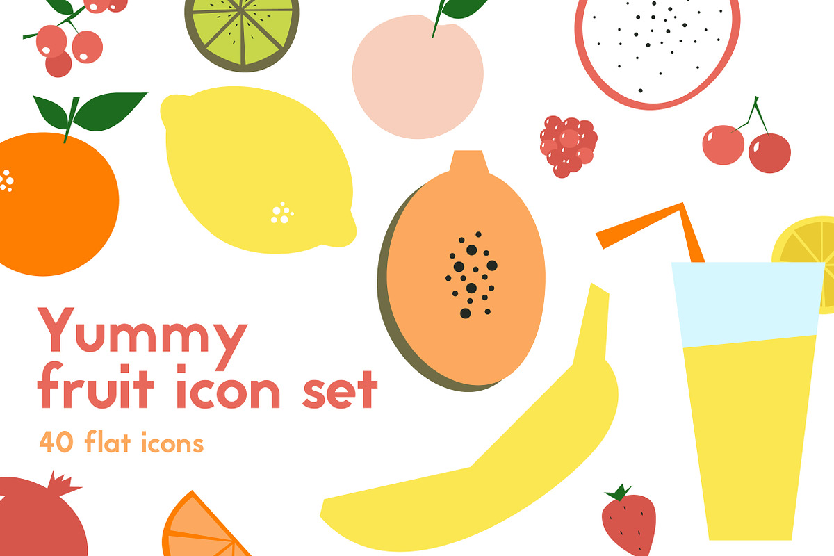 Cute fruit icons - Vector in Cute Icons - product preview 8