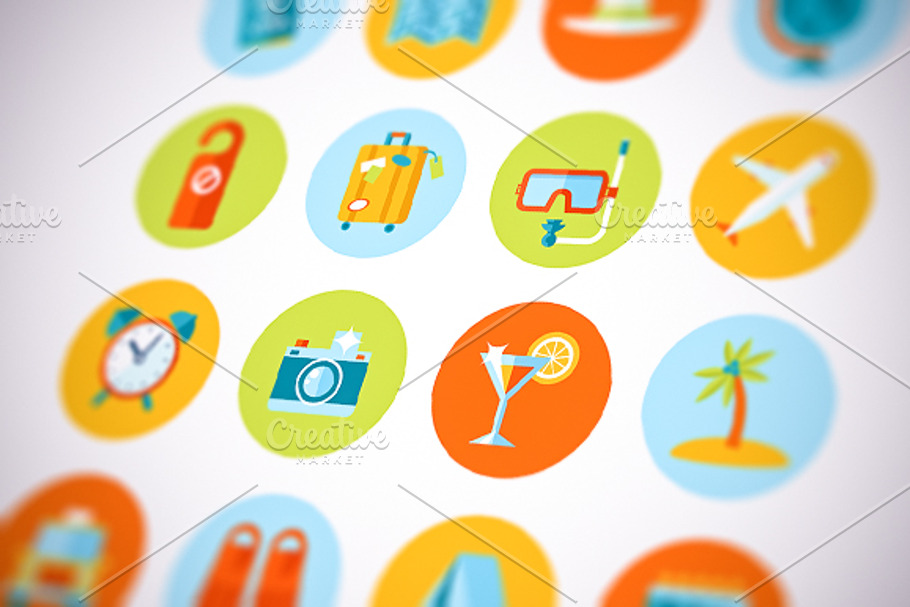 Flat Vector Travel And Tourism Icons
