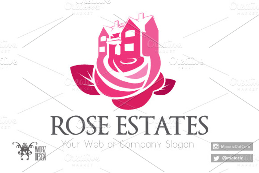 Rose Real Estates in Logo Templates - product preview 8